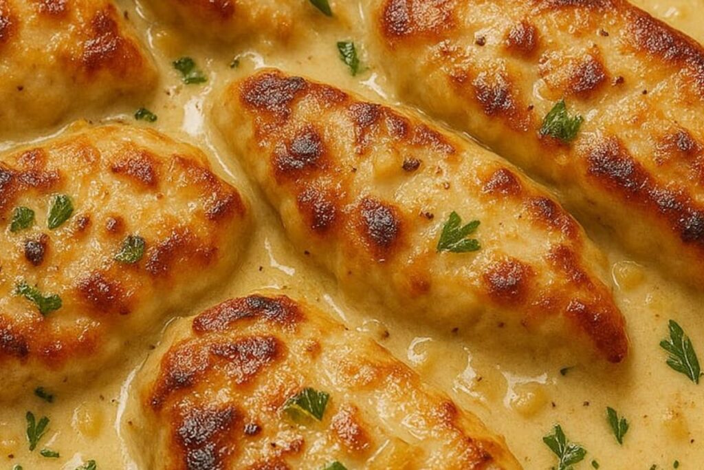 Peitos de Frango com Molho de Queijo e Alho: Uma Delícia Cremosa para Encantar