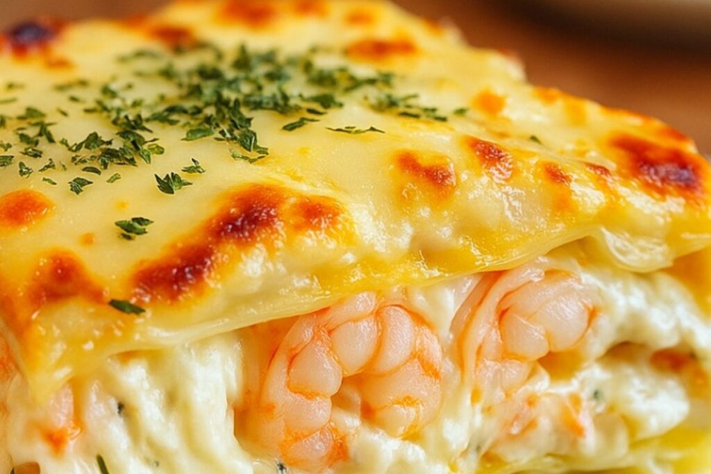 Lasanha de Camarão com Molho Branco e Queijo: Um Clássico Sofisticado e Irresistível!