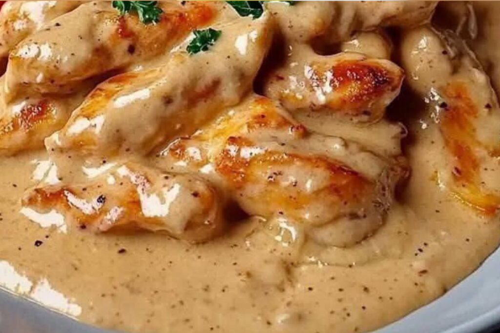 Tiras de Frango Macias com Massa Cremosa em Molho Cremoso: Uma Delícia Irresistível!