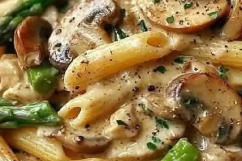 Penne Cremoso de Frango com Cogumelos e Espargos: Uma Receita Irresistível para Todas as Ocasiões!