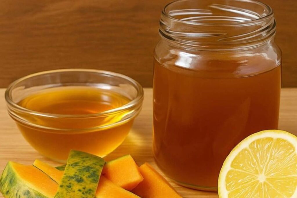 Xarope de Casca de Mamão com Canela e Limão: um elixir saboroso e funcional!