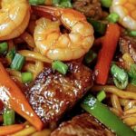 Macarrão Salteado com Alho, Manteiga, Carne e Camarão: Sabor de Restaurante na Sua Casa