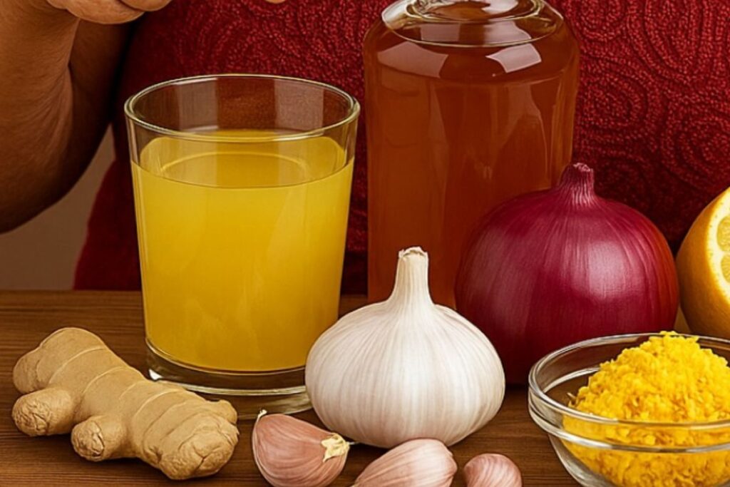 Mel, Suco de Limão, Cebola, Alho e Gengibre Ralado: Um Xarope Natural Poderoso e Caseiro